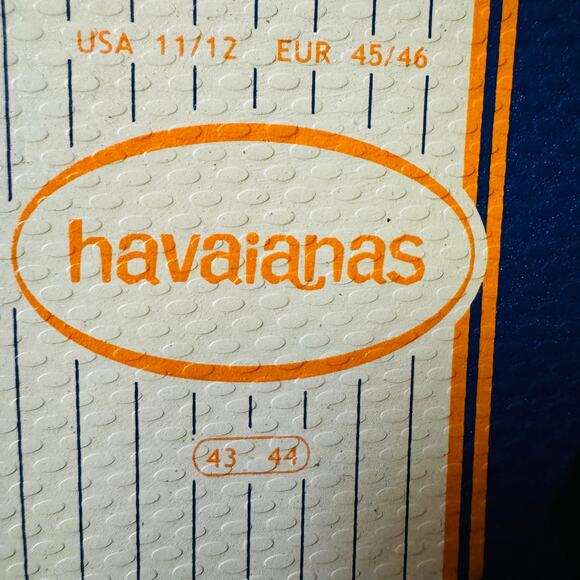 MLB New York Mets Havaianas Mens Flip Flop Marine Blue Orange Amazins 11 12 NEW - Picture 8 of 8